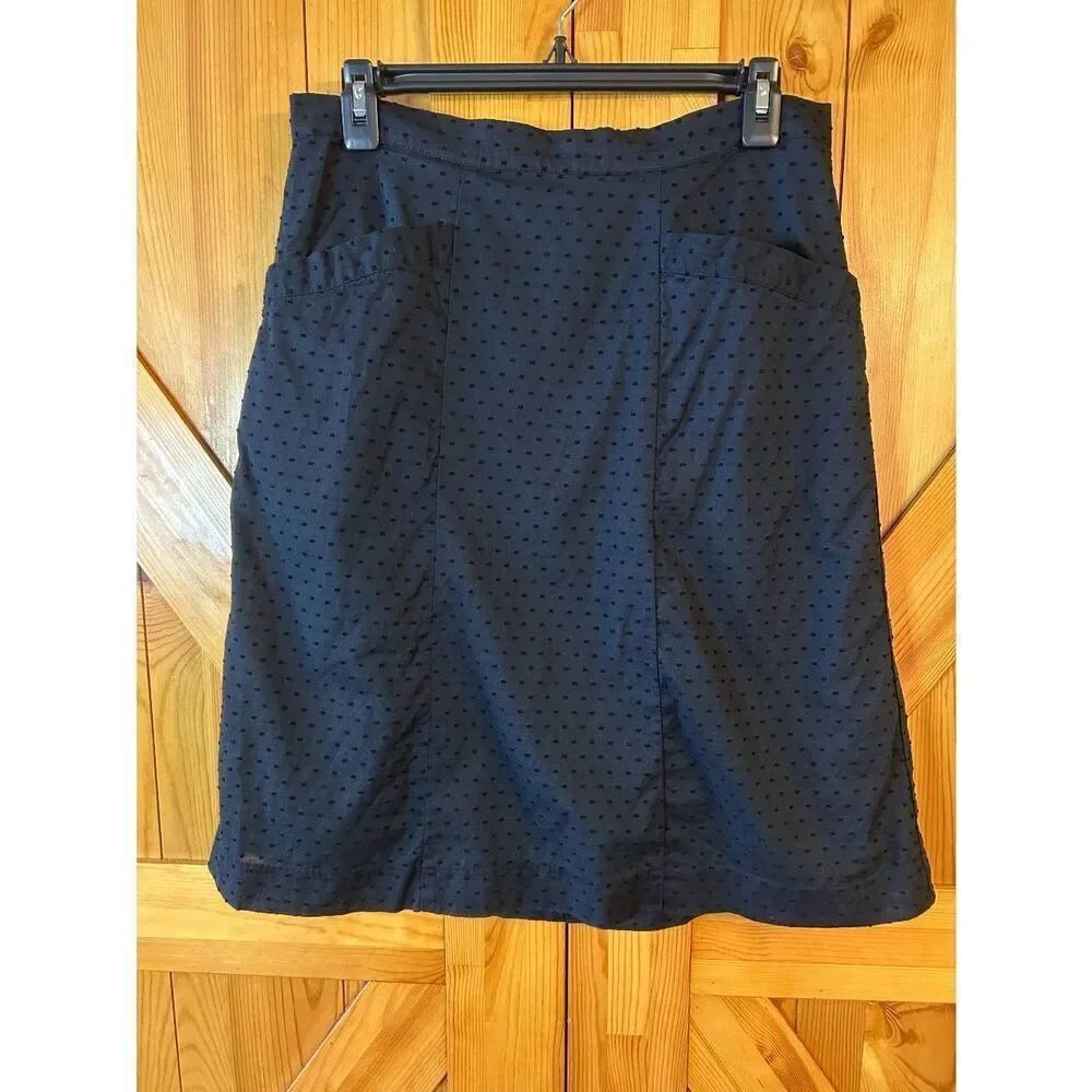 Vintage American Eagle Black Lined Swiss Dot Front Pocket Skirt Size 4 (5089)